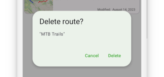 Delete maps confirmation dialog