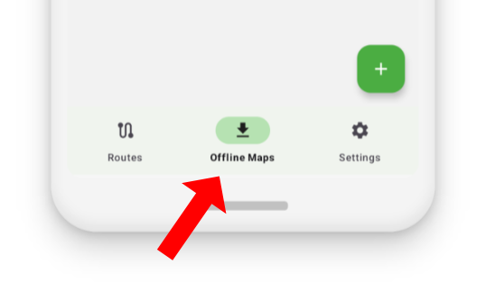 Shows where to find the offline maps tab