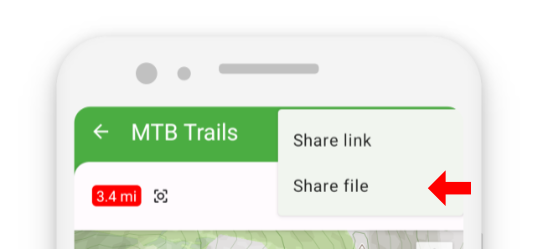 Share gpx from map view