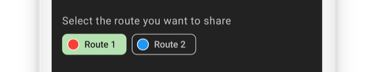 Select a Route to share